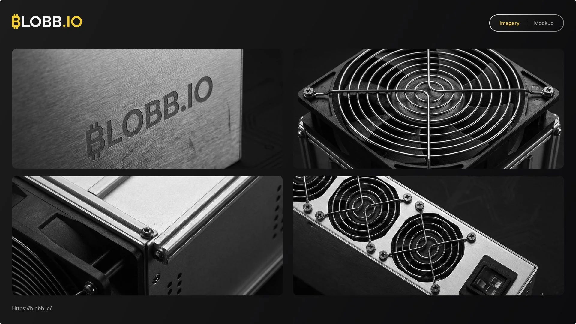 Direction photographique monochrome appliquée aux machines de mining Blobb.io
